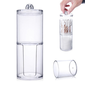 Clear round acrylic <strong>cotton</strong> pads dispenser good quality swab <strong>cotton</strong> <strong>wool</strong> wholesale holder <strong>container</strong> - Product Image 1