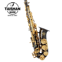 Professional Alto Saxophone with Black Nickel Body and Gold Lacquer Surface Eb Tone Music Instrument