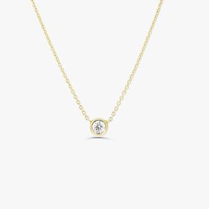 Colgante Simple de circonia cúbica brillante para mujer, Mini collar solitario de diamante de capas - Product Image 1