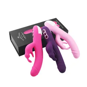 Brinquedo sexual de silicone 360 graus, rotação 7 modos diferentes para garotas de coelho