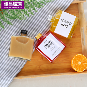 <span class=keywords><strong>250</strong></span> <span class=keywords><strong>ml</strong></span> di <span class=keywords><strong>Vetro</strong></span> Quadrato Piatto Smerigliato Bottiglia di Caffè Spremuto A Freddo Succo di Bevanda Bottiglia con Tappo - Product Image 4