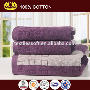 100% fil de coton teints <span class=keywords><strong>violet</strong></span> couleur épaissir velours doux de serviette de luxe - Product Image 1