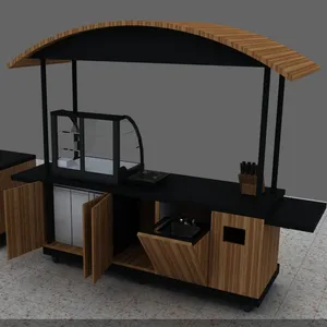 Деревянная мебель для улицы/торгового центра, передвижная тележка для еды для многоцелевого использования в Китае