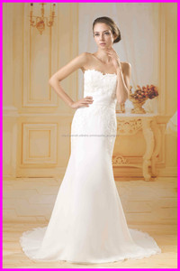 2015 guangzhou vestidos de novia de gasa precio barato con AG056 bolero de encaje desmontable - Product Image 2