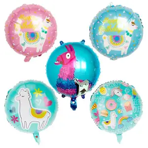 Pesta 18 inci Alpaca Pinata pengisi Foil balon Helium Unicorn Baby Shower Globos balon mainan dekorasi ulang tahun