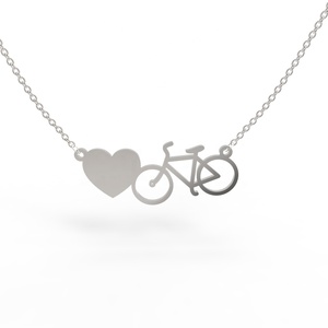 Collier pendentif vélo pour femme en acier inoxydable doré, bijoux de sport pour motard, Joyas De Plata - Product Image 6