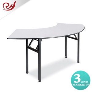 Mesas de boda de banquete ovaladas de PVC de arco de madera contrachapada plegable al por mayor - Product Image 4