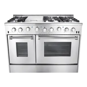 48inch Luxury Home Kitchen Appliance Commercial Gas Range 6 Burners Stove With Griddle / Ovens