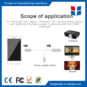 Pour <span class=keywords><strong>iPhone</strong></span> à <span class=keywords><strong>HDMI</strong></span> HDTV <span class=keywords><strong>Adaptateur</strong></span> Câble Avec Intégré USB De Charge - Product Image 6