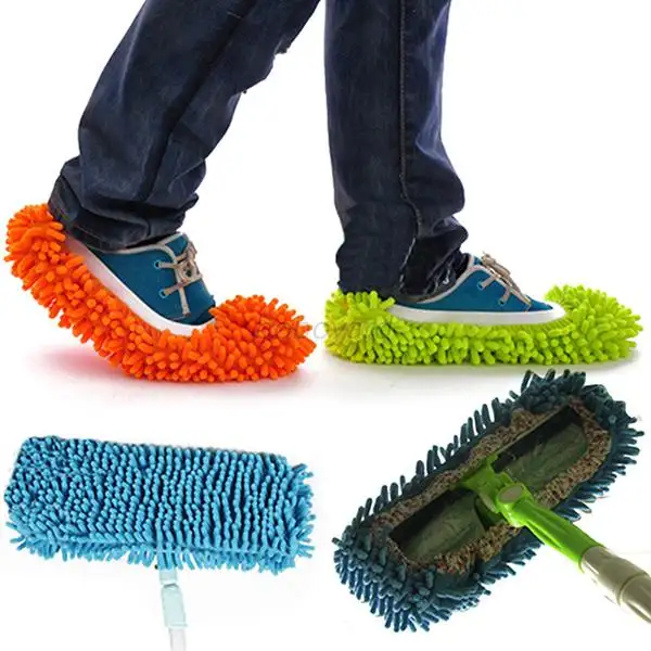 Fabrik Großhandel Soft Chenille Wieder verwendbare Staub boden reinigung Fuß Schuh abdeckung Mop Slipper