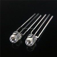 LED à tête ronde, forme Dip, F3 F5, pied long/pied court, lentille transparente/lentille diffuse, rouge, vert, bleu, 4 broches, 3 mm, 5 mm, diode LED RVB