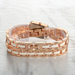 Womage Donne di Marca Braccialetto Orologi Due Strati Della Lega Cinghia Della Signora Elegante Piazza Shell Quadrante Quarzo di Lusso Del Diamante di Modo Della Vigilanza Calda - Product Image 4