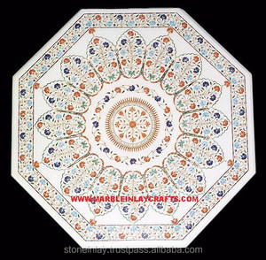 โต๊ะหินอ่อนปิเอตราดูราฝังลายด้านบน - Product Image 1