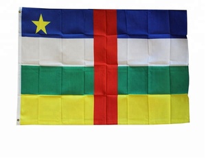 Bandera de la República Centroafricana de 3x5 pies, Disponible en Poliéster, Seda, Plástico, Vinilo, Nailon y Satén para Agencias de Viajes - Product Image 1