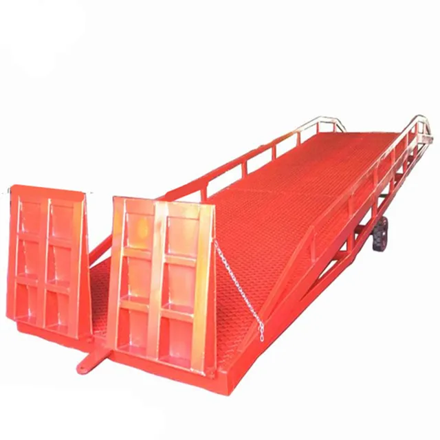 Magazzino Container Carrello Elevatore Scarico di Lavoro Attrezzature 6Ton Mobile Idraulico Carico Rampa Per Il Camion