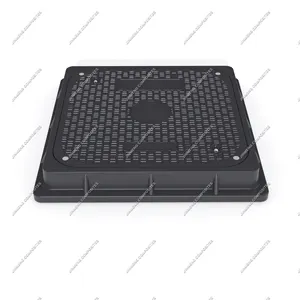 SMC square composite cover EN124 D400 600x600mm with stainless steel screw manhole cover