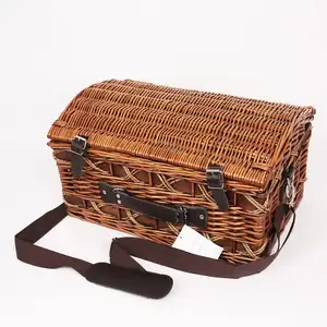 手工定制尺寸缝制编织柳条面包野餐篮