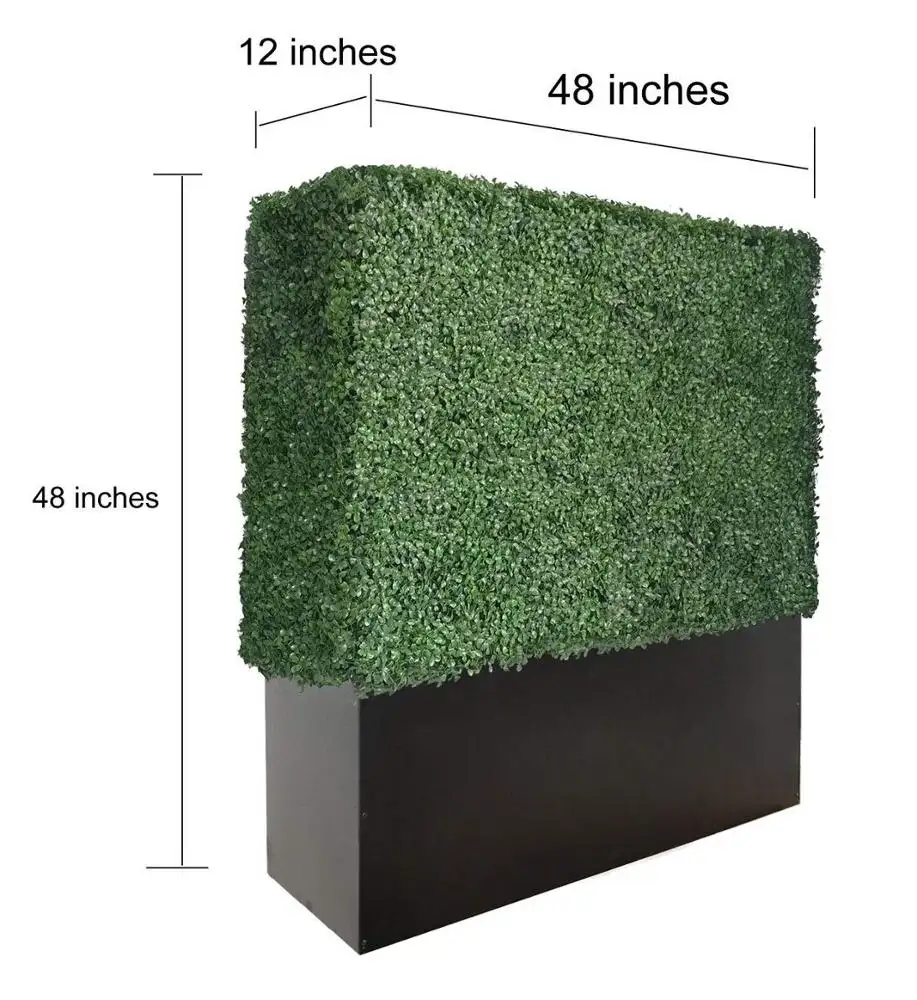 黒のステンレス鋼プランターボックスガーデンフェンス人工ツゲの木の生け垣草の壁
