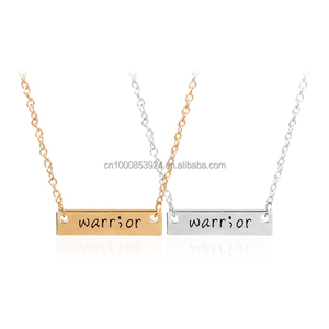 Cancer Survivor Suicide Awareness and Prevention Inspirational Hand stamp Warrior Bar Stick Healthy Amulet Necklace