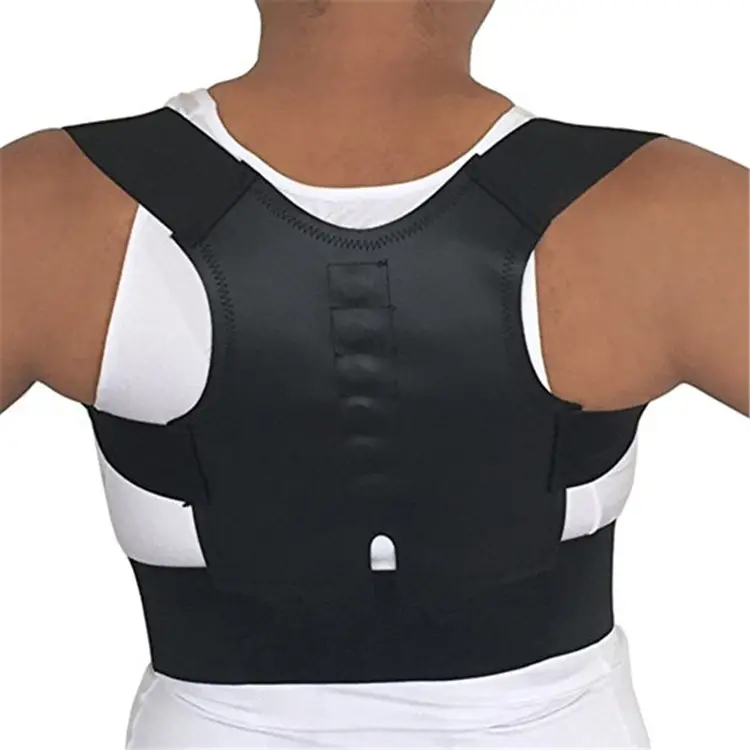 胸部バックブレース姿勢補正器磁気サポート肩上部背中の痛みを和らげる磁石付きの調整可能な頸椎