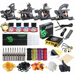 Professional 4 Guns Complete Tattoo Kit Coil Machine