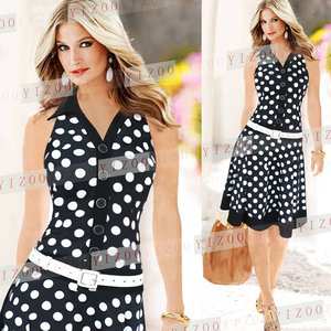 Vestido de bolinhas Do Vintage 50 s PinUp Balanço Jive Rockabilly Vestido do baile de Finalistas Vestem Tamanhos Plus - Product Image 1