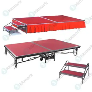 Portable outdoor-event Folding Iron Aluminum Stage Platform With Wheels