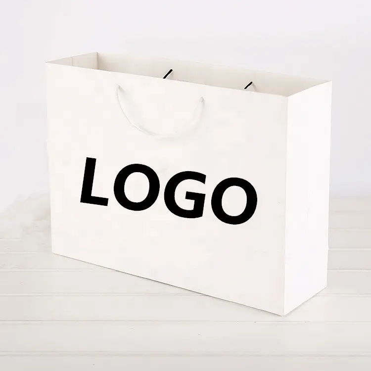 Özelleştirilmiş Ucuz Lüks Beyaz Karton Perakende Mal Alışveriş ambalajlama için kağıt torbalar Için Giysi/Giyim Ambalaj