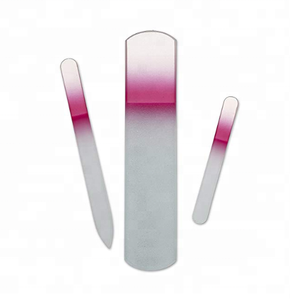 Verre trempé en douceur 3pcs grandes limes de vernis à <span class=keywords><strong>ongles</strong></span> de taille moyenne et petite dans une pochette en velours - Product Image 2