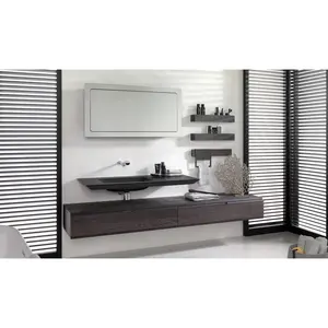 Vermonhouzz Chất Lượng Cao Tuyệt Vời Gỗ Veneer Tường Treo Phòng Tắm Vanity Tủ Với Ngăn Kéo