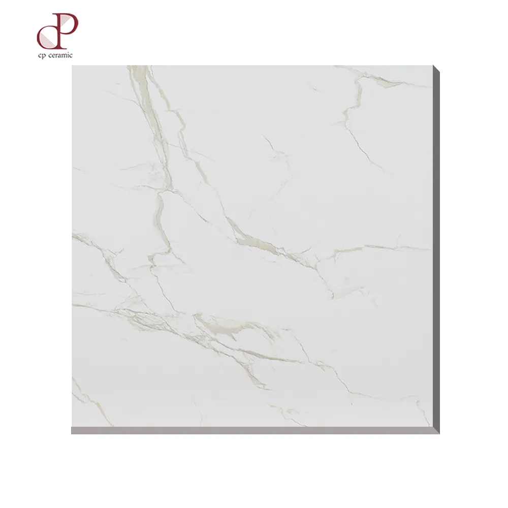 Có Độ Bóng cao 60X60 Đánh Bóng Tráng Men Gốm Carrara Bồ Đào Nha Tiles Tầng Đối Với Bán