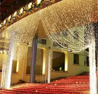 STL 300 LED בית חיצוני חג אור 3M x 3M חג המולד דקורטיבי חתונה חג המולד מחרוזת אור פיות וילון זרי רצועת אור