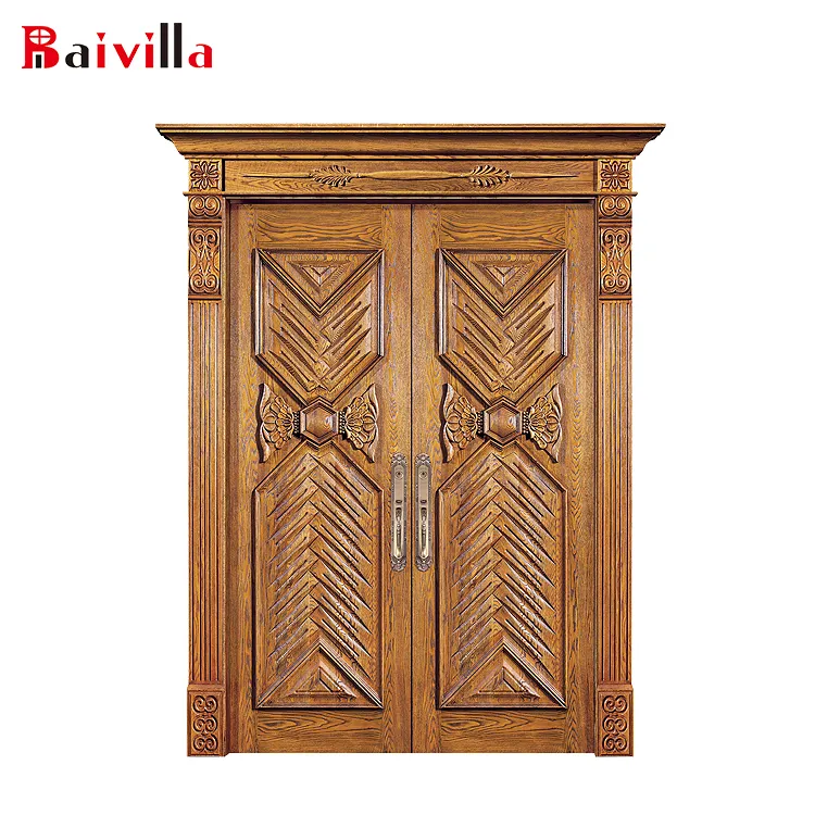 Best-seller Custom Antique Main Door Design Interior Solid Wooden House Door