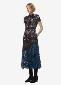 Abito Casual da Donna <span class=keywords><strong>in</strong></span> <span class=keywords><strong>Pizzo</strong></span> <span class=keywords><strong>Nero</strong></span> e Blu di Alta Qualità, <span class=keywords><strong>Taglie</strong></span> <span class=keywords><strong>Forti</strong></span>, Lunghezza Midi - Product Image 2