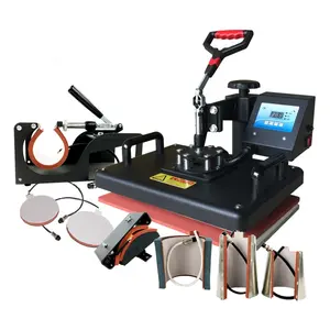 Cap Mug T-shirts Heat Transfer Printer 8 in 1 Sublimation Heat Press Machine