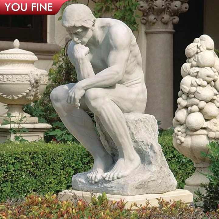 Rodin Marble Garden the Thinker Sculpture - Detailed Carving