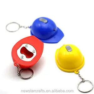 Custom Miniatuur Helm Plastic Fles Openers Sleutelhanger Met Afdrukken Logo