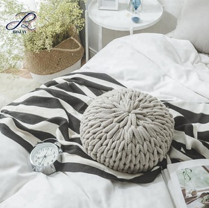 <strong>Round</strong> Chunky Knit Throw Pillow 100% Acrylic Decorative Pillow Chunky Knit <strong>Cushion</strong> - Product Image 4