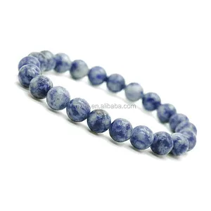 SN0877 Sodalith Herren Perlen Sodalith Handgelenk Mala Unisex Blue Stone Yoga Mala Perlen Armband