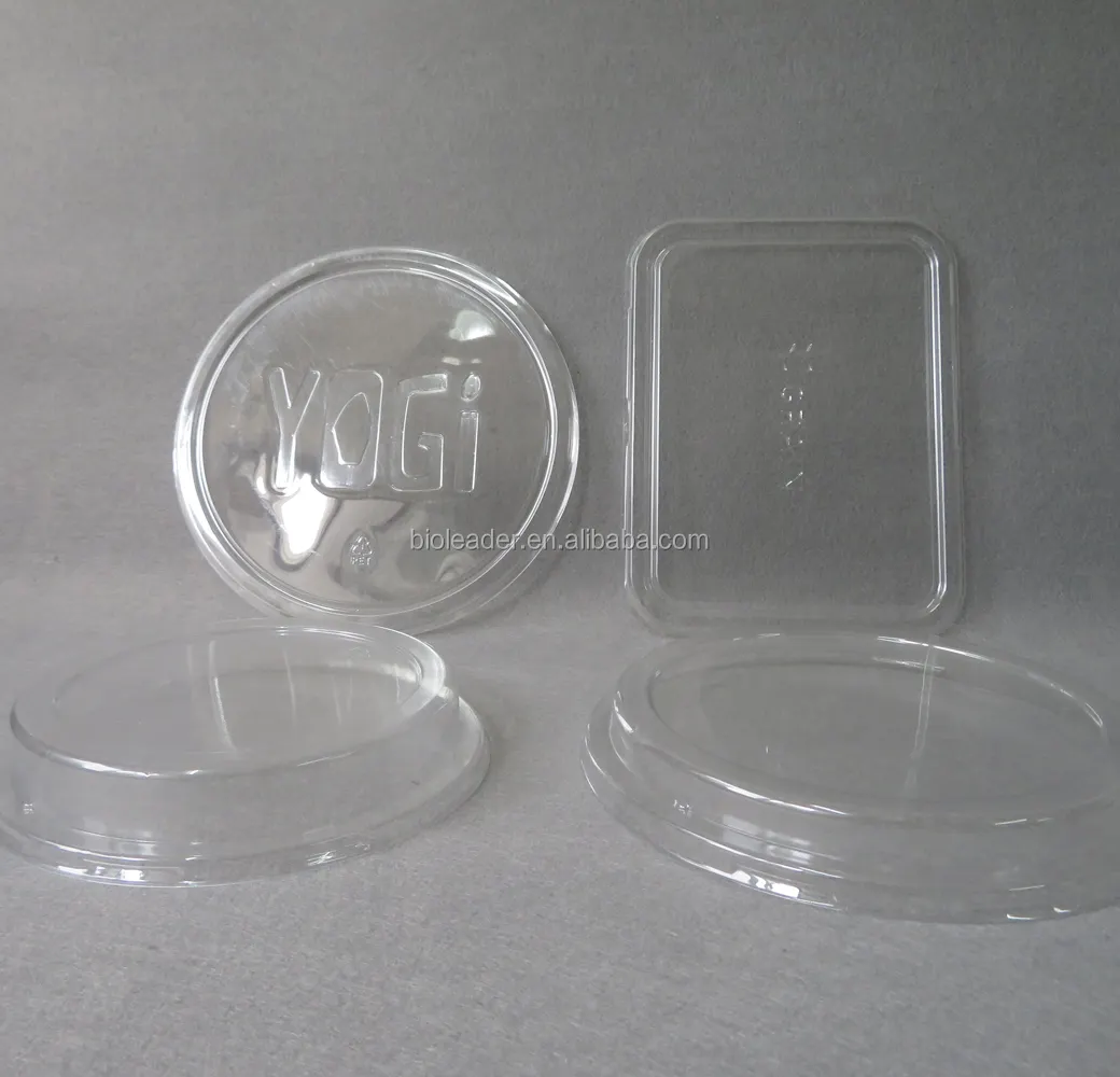 OEM Custom Made Food Grade Biodegradable Compostable Plastic PET PP PLA Lid for bowl tray