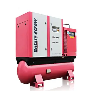 ELANG Brand 10HP 7.5kw Air Cooled No Noise Belt-Driven Combined Screw Air Compressor