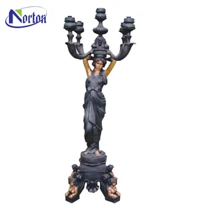 High quality brass beautiful woman statue decoration bronze lady sculpture lamp NTBS-298Y