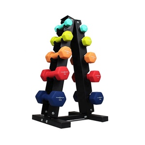 Barbell Weight Lifting Full <strong>Set</strong> <strong>Hex</strong> Rubber Adjustable <strong>Dumbbell</strong> <strong>Set</strong> <strong>with</strong> <strong>Rack</strong> - Product Image 6
