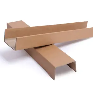 Recycle Kraft Paper Cardboard U Profile Channel Edge Board Corner Guard Protectors Paper Angle Board For Protection Cargoes