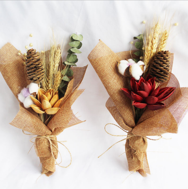 Сельский винтажный стиль, украшение для дома, креативные подарки, новый продукт, семена конопляного лотоса, хлопчатобумажная пшеница, букет высушенных цветов