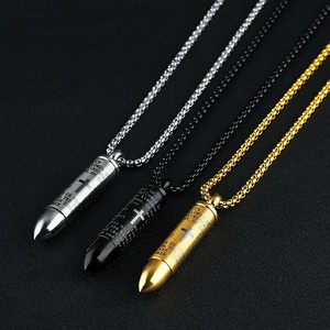 プロモ記念品アクセサリーシリンダー弾丸ステンレス鋼ペンダントネックレス - Product Image 4