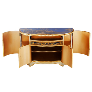 Art-Dynasty Antique Chinese Brass <strong>Sideboard</strong> for Bedroom Living Room &amp; Hotel Use-Dark <strong>Blue</strong> Customizable Dining Room Furniture - Product Image 3