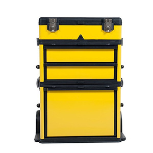 Boîte à outils empilable, organisateur mobile à roulettes avec poignée télescopique confortable, chariot rigide vertical avec roues - Product Image 5