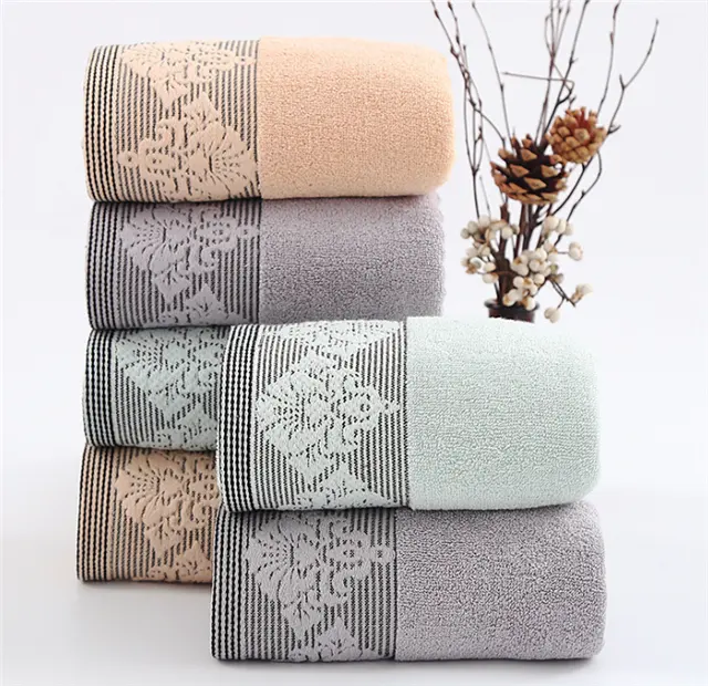 China Fabriek 100% Katoen Jacquard Gezicht hand badhanddoek zacht aanraken 5 star hotel luxe handdoek