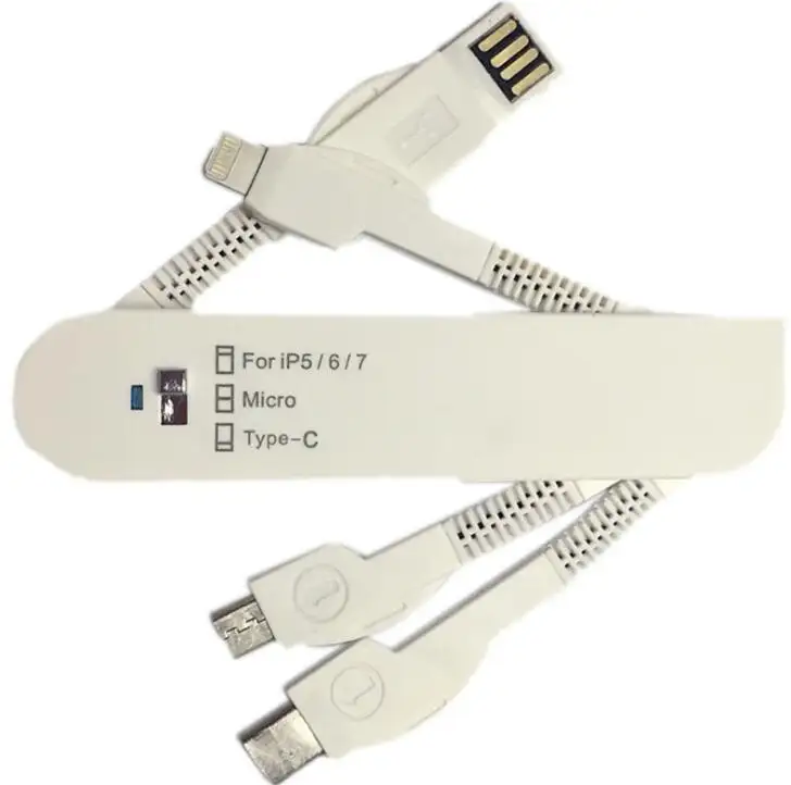 Kabel Pengisi Daya Usb Swiss Army Knife 3 In 1 Kabel Pengisi Daya Multi Usb dengan Tipe C